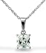 Sterling Silver 2.5 CTW Square CZ Solitaire Pendant on 18" Chain