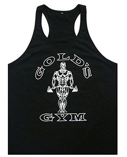 Eastabile Mens Gym Tank Tops Bodybuilding Fitness Workout Vest Tanks (M, Black)