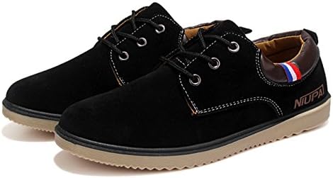 GOFO Casual rubber Frosted leather strap lace up men shoes fashion Black 8.5 D(M) US