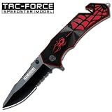 Tac-Force Assisted Black & Red Spider Rescue Knife