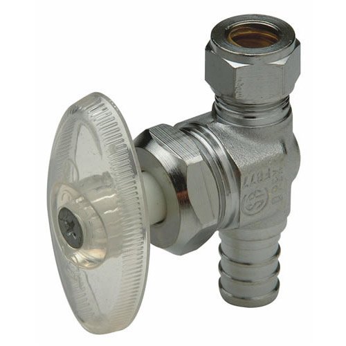 1/2 Barb x 3/8 Od Angle Stop Chrome