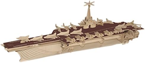 3D Wooden Jigsaw Puzzle, Ship 3D Jigsaw Puzzle for Kids and Adult (Aircraft Carrier)
