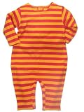 Wide Stripe Coverall by Zutano - Red/Orange - 6-12 Mths