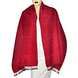 Red Embroidered Scarf Womens Fashion Accessory India 23 .5 x 70 inches