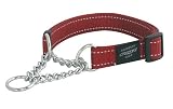 Rogz Reflective 3/4-Inch Fanbelt Dog Choker, Medium to Large, Red