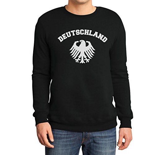 Deutschland Adler Weiss Cooles Fan Motiv EM WM Olympiade Sweatshirt Large Schwarz