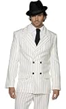 Smiffys Gangster Capone White Pinstripe Suit Halloween Costume