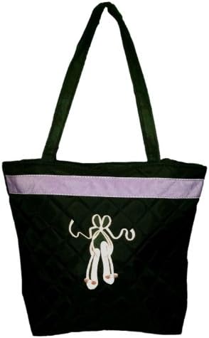 Girls Dance Tote Bag Ballet Slippers w/ Purple Trim