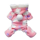 Pink Sweetie Dog Coat for Dog Clothes Dog Jumpsuit Soft Cozy Pet Clothes,S