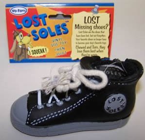 Vo-Toys Vinyl Lost Sole Hi-top Sneaker Dog Toy