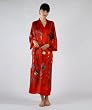 Silk Kimono Robe -- Grace -- Women's Kimono in Red, 100% Silk Hand Painted (One Size)