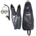 Sporting Goods : Black Stealth Snorkeling Set: Mask Snorkel Fin Bag Set for Snorkeling