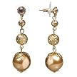 Beaded Drop Earring - Goldtone