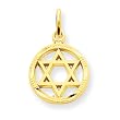 14k Solid Polished Star of David Charm