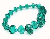 Blue Zircon Single Strand Double Daisy Swarovski Crystal Bracelet