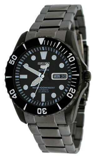 Seiko 5 Sports # SNZF21K1 Men's Black IP Self Winding Automatic Watch