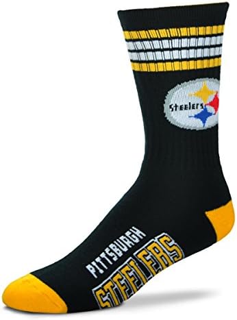 For Bare Feet Men's NFL 4-Stripe Deuce Performance Crew Socks