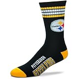 Pittsburgh Steelers 4 Stripe Deuce Black Socks