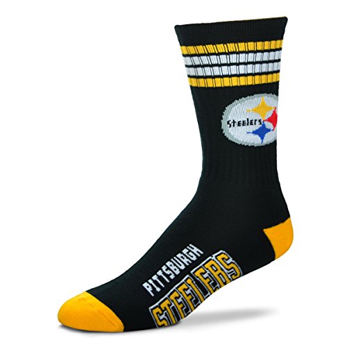 For Bare Feet Men's NFL 4-Stripe Deuce Performance Crew Socks