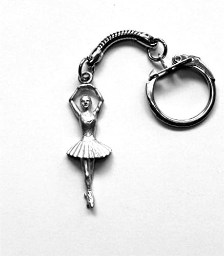 Solid Pewter Ballet Dancer Keychain
