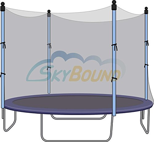 SkyBound Trampoline Enclosure Safety Nets for Trampolines with Straight Poles (Poles Sold Separately) (8 Ft. Fame Size, 4 Poles)