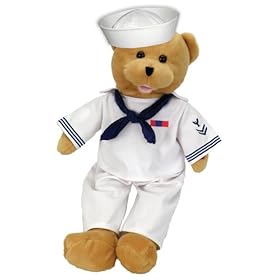  Chantilly Lane 19 inch American Hero Navy Bear Sings Anchors Aweigh