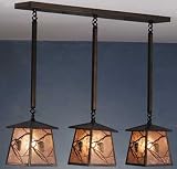 LAMPS BEAUTIFUL Rustic Lodge Pinecone Three Light Hanging Pendant by Meyda Tiffany--Excellent customer service--see our feedback.
