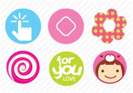 Minstar PEA-BUTTON-2 Flower Cute iPhone Home Button Sticker - 6 Pack