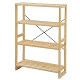 YAMAZEN ウッドラック(幅82高さ121 4段) KQR-12082(NA) ナチュラル