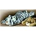 Plüti 1738-100-452 - Bettvorleger Tiger, weiß/schwarz - 100 cm