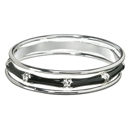 Bracelets 3-pc. Set - Black/ Silvertone