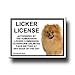 Pomeranian Licker License Fridge Magnet