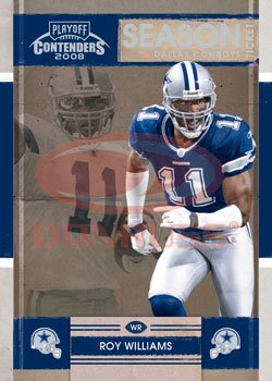 2008 Playoff Contenders Season Tickets Football Card # 35 Roy Williams - Dallas Cowboys - NFL Trading Card in Protective Display Case!