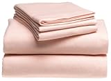 Pike Street Solid Flannel King Sheet Set, Pink
