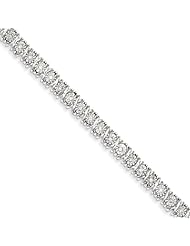 Genuine .925 Sterling Silver Diamond Bracelet 18 Grams . 100% Satisfaction Guaranteed.