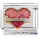 Sparkling Heart GRANDMA Italian Charm