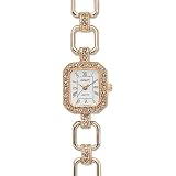 Avalon Ladies gold tone Baguette Watch with Marcasite stone bezel and bracelet,# 2340 by Avalon