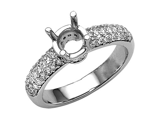 0.45 cts Round Diamonds Engagement Ring - Platinum, 14kt White or Yellow Gold