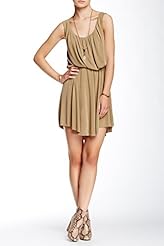 Polyester Scoop Neck Open-Back Tiered Lace-Up Sleeveless  Dress