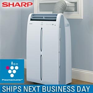 Sharp 10000 BTU Portable Room Air Conditioner With PlasmaCluster Purifying Cool/Dehumidify/Vent... Recommended 360-410 Sq. Ft. With Remote Library Quiet 38dB