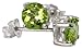 August Birthstone Natural Peridot 1/2 carat (5 mm) Size Brilliant Cut Stud Earrings in Sterling Silver Basket Settings