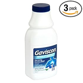 Gaviscon Regular Strength Liquid Antacid, Cool Mint Flavor, 12-Ounce Bottles (Pack of 3)