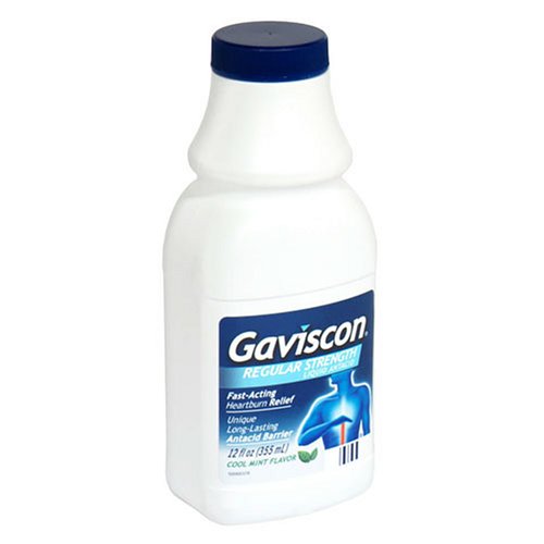 Gaviscon Regular Strength Liquid Antacid, Cool Mint Flavor, 12-Ounce Bottles (Pack of 3)