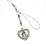 Hand Crafted Cellular Phone Charm - Charm Clover in Heart