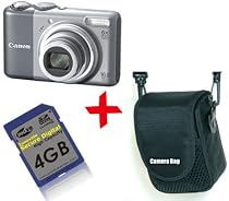 Bundle: Canon A2000 IS 10MP Zoom Digital Camera + 4GB + Soft Case