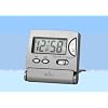 Acctim Travel Alarm Clock. Silver case, LCD display,alarm, light, Snooze button Folds flat for packing. Batteries included.