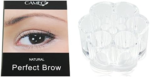 Cameo Cosmetics Perfect Brow Natural Eyebrows with Clear Acrylic Flower Cosmetic Organizer