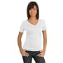 District Threads Junior Ladies Perfect Weight V-Neck Tee, Bright White, X-Large