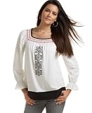 RXB Embroidered Jersey Peasant Top