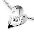 Diamond and Sterling Silver Slide on 16" Cubetto 3mm Chain